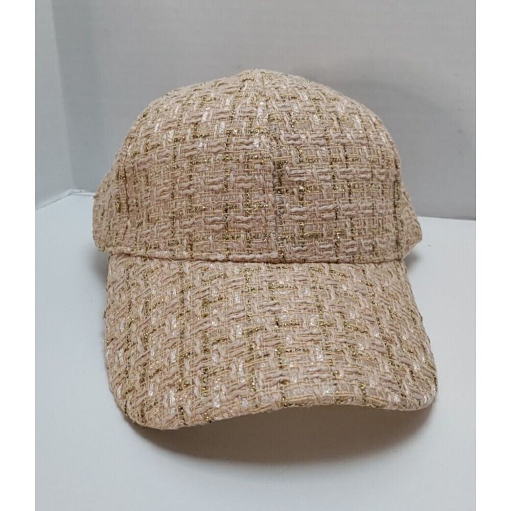 Ladies Tan And Gold Baseball Cap Adjustable